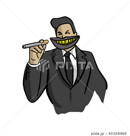 businessman with big dirty mouth holding cigarette 40368966