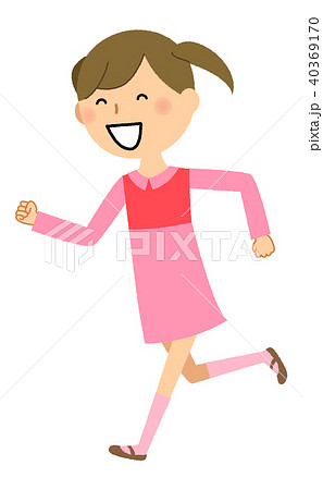 女の子 走るのイラスト素材