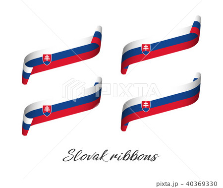 Set of four modern colored Slovak ribbons 40369330
