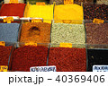 many types of pepper and other spices in containers like vases in Grand Bazaar, Istanbul, Turkey 40369406