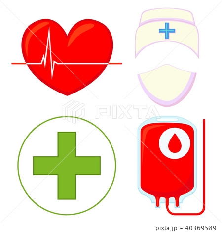 Colorful cartoon blood donation icon set Colorful cartoon blood donation icon set 40369589