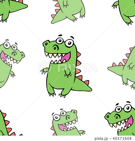 Funny smiling pattern dinosaur. Vector 40371608