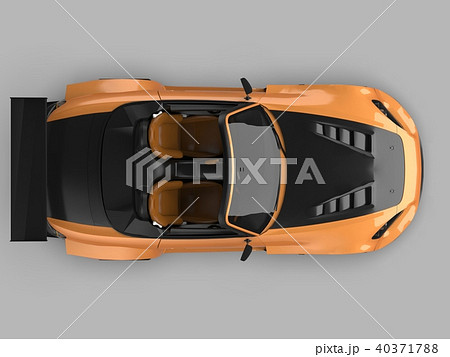 Modern yellow sports convertible. Open car with tuning. 3d rendering. Modern yellow sports convertible. Open car with tuning. 3d rendering. 40371788