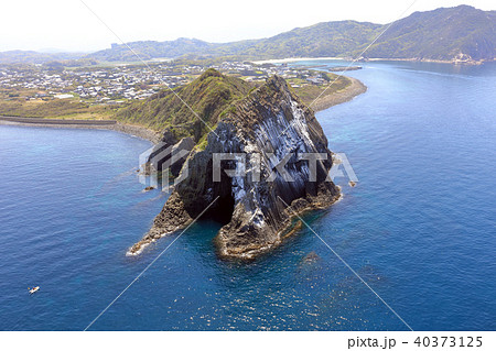 福岡市西区～佐賀県唐津の海岸空撮　福岡県糸島市志摩芥屋大門 40373125