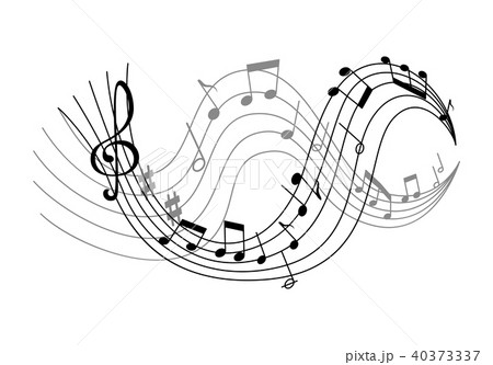 Vector with waves of music notes Vector with waves of music notes 40373337