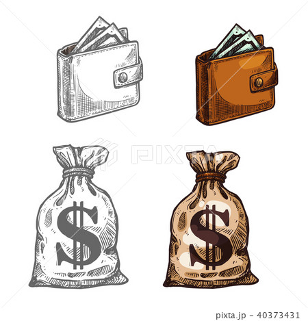 Wallet and money vector icon 40373431