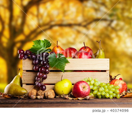Autumn agriculture products on wood Autumn agriculture products on wood 40374096