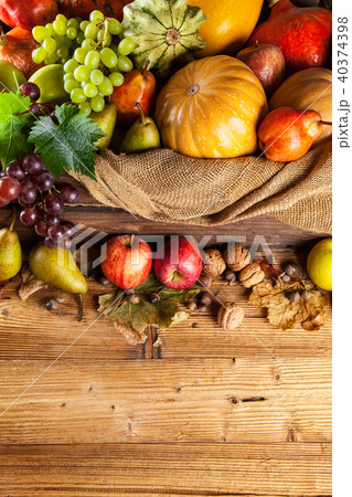 Autumn agriculture products on wood Autumn agriculture products on wood 40374398