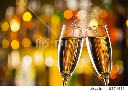 Glasses of champagne with blur background 40374451