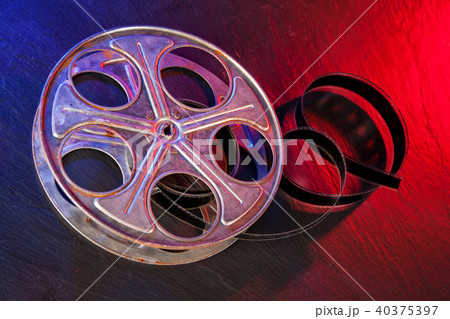 Old motion picture film reel 40375397
