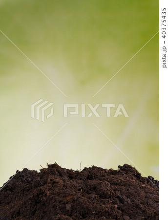 Pile of soil with green background Pile of soil with green background 40375435