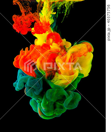 Colored ink isolated on black background Colored ink isolated on black background 40375756