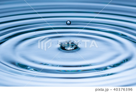 Drop of water falling into water surface Drop of water falling into water surface 40376396