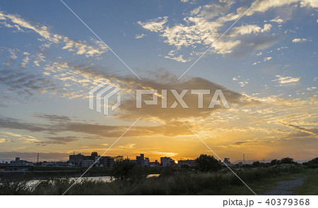 多摩川の夕暮れ 多摩川の夕暮れ 40379368