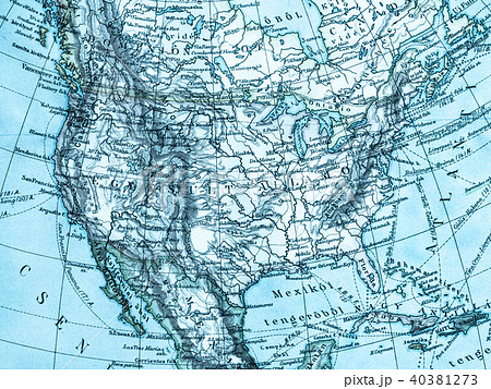 古地図 北米大陸の写真素材
