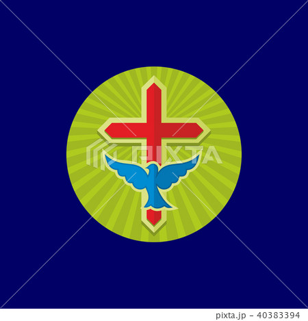 Sun, circle, radiating, cross, yellow, blue, red 40383394