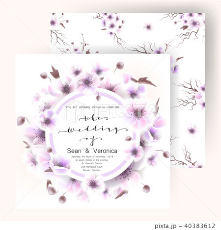 Save the date card, wedding invitation, greeting card with beautiful flowers and letters 40383612