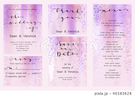 Save the date card, wedding invitation, greeting card with beautiful flowers and letters 40383628