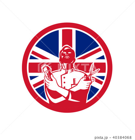 British Barber Union Jack Flag Icon British Barber Union Jack Flag Icon 40384068