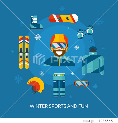 Winter Sports Kit and Boarder Man 40385451