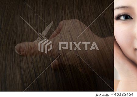 女性 髪の毛 素材 ウイッグ 鋏 女性 髪の毛 素材 ウイッグ 鋏 40385454