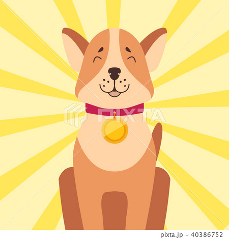 High-minded Akita-inu with Golden Medal on Neck 40386752