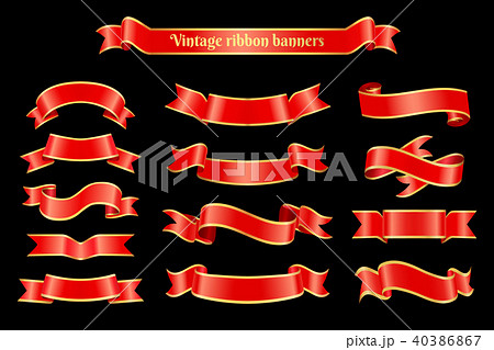 Vintage Ribbons Banner Set Vector Illustration Vintage Ribbons Banner Set Vector Illustration 40386867