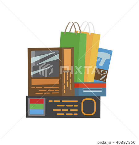 Bunch of Purchases Illustration. Shopping Collection Bunch of Purchases Illustration. Shopping Collection 40387550