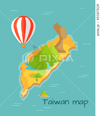 Taiwan map with Keelung and Dragon Mountain 40387626