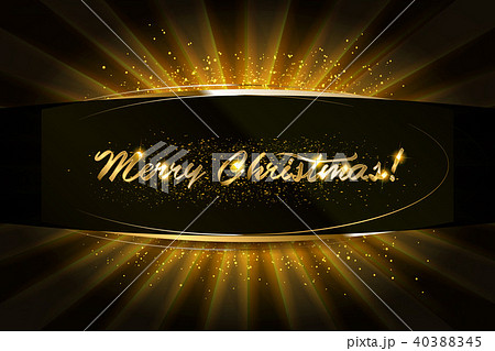 Gold Christmas banner with light bulbs Gold Christmas banner with light bulbs 40388345