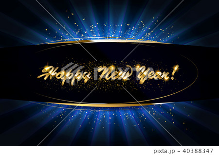 Gold Christmas banner with light bulbs Gold Christmas banner with light bulbs 40388347