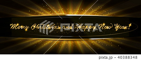 Gold Christmas banner with light bulbs Gold Christmas banner with light bulbs 40388348