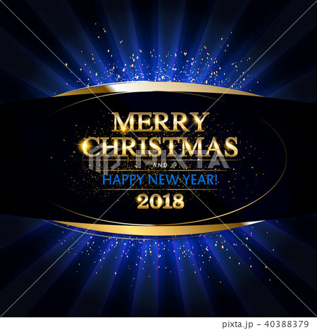 Gold Christmas and New Year banner Gold Christmas and New Year banner 40388379
