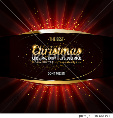 Gold Christmas and New Year banner Gold Christmas and New Year banner 40388391