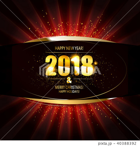 Gold Christmas and New Year banner Gold Christmas and New Year banner 40388392