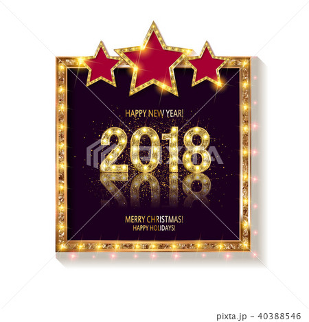 Gold Christmas and New Year banner Gold Christmas and New Year banner 40388546