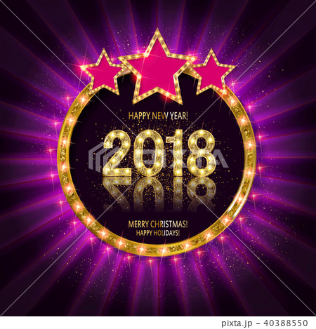 Gold Christmas and New Year banner Gold Christmas and New Year banner 40388550