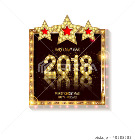 Gold Christmas and New Year banner Gold Christmas and New Year banner 40388582