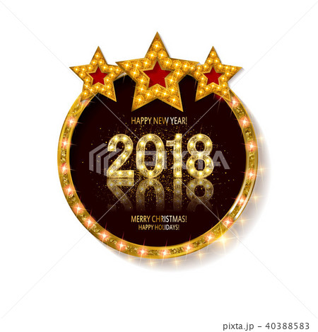 Gold Christmas and New Year banner Gold Christmas and New Year banner 40388583