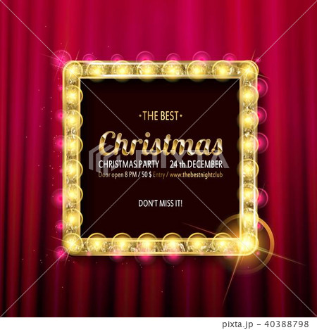 Christmas banner with light bulbs. Christmas banner with light bulbs. 40388798