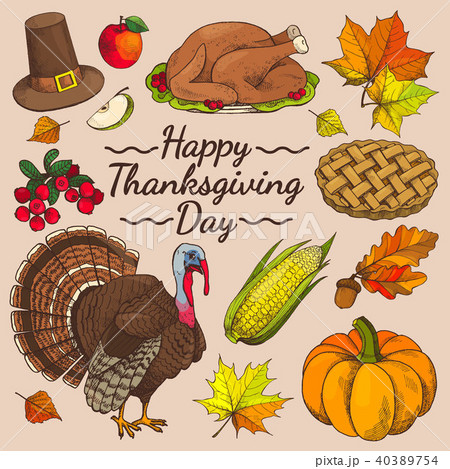 Happy Thanksgiving Day Promo Vector Illustration 40389754