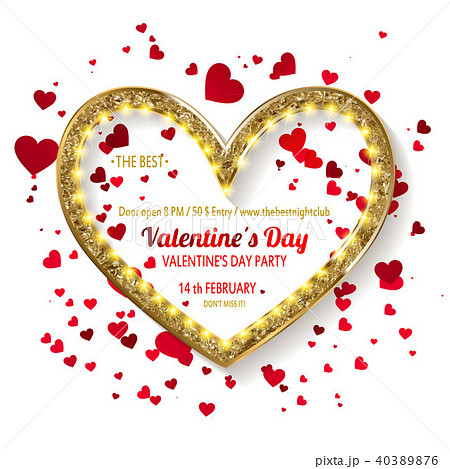 Golden glitter heart frame 40389876