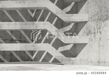 Concrete interior with girders, 3d render 40389984