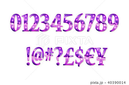 Gold glittering metal alphabet. 40390014