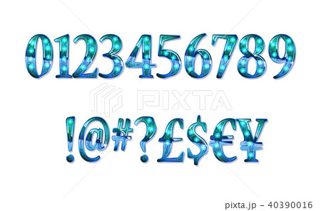 Gold glittering metal alphabet. 40390016