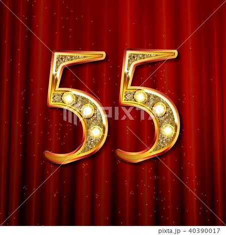 3d number fifty five in gold 40390017