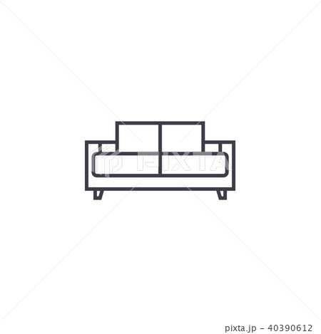dual recliner vector line icon, sign, illustration on background, editable strokes 40390612