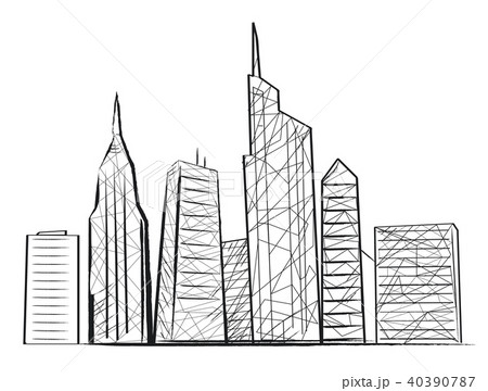 Night City Light Sketch Icon Vector illustration 40390787