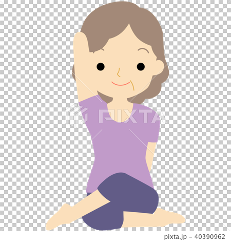 ヨガポーズ　ゴームカアーサナ（牛面のポーズ）イラスト 40390962