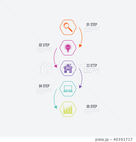 Vector illustration infographics 5 options 40391717